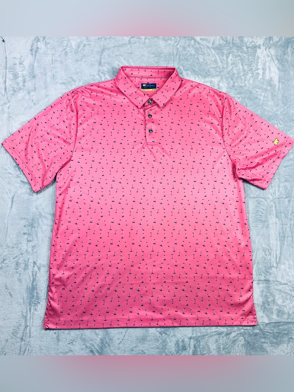 Jack Nicklaus Men’s Pink Golf Polo Shirt Size XL Golden Bear AOP